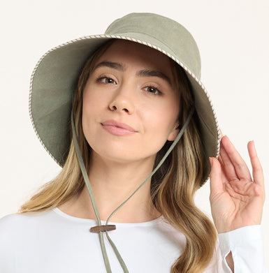 Palm Beach Sun Hat with breathable cotton-linen fabric