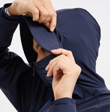 Everlight Jacket with detachable visor attached to hood